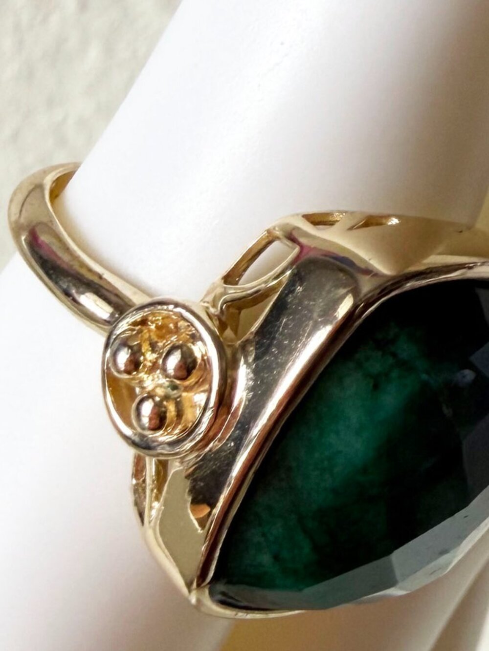 NEW Connie Craig Carroll Green Beryl Cushion Checkerboard Cut Ring - Picture 7 of 16